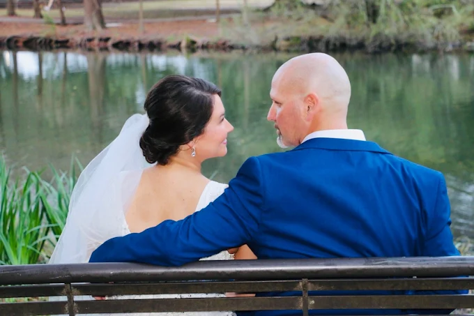 Wedding portrait in a New Orleans courtyard